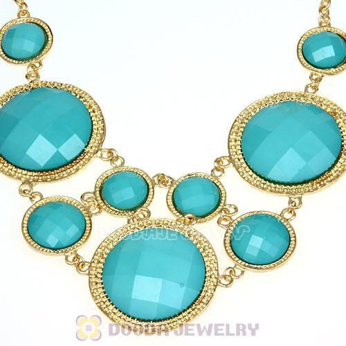 Black Facets Resin Gem Choker Bib Necklaces Wholesale