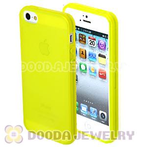 Ultra Slim Yellow Transparent Soft Rubber Cover Cases For iPhone5 Gen 5th 5G