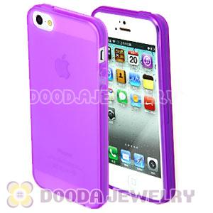 Ultra Slim Purple Transparent Soft Rubber Cover Cases For iPhone5 Gen 5th 5G