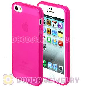Ultra Slim Pink Transparent Soft Rubber Cover Cases For iPhone5 Gen 5th 5G