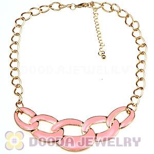 Punk Style Pink Enamel Hoop Choker Bib Necklaces Wholesale