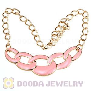 Punk Style Pink Enamel Hoop Choker Bib Necklaces Wholesale