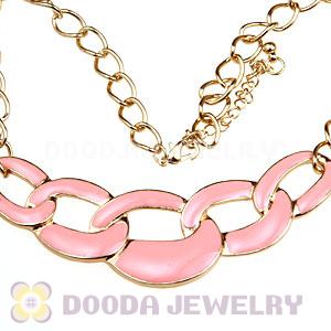 Punk Style Pink Enamel Hoop Choker Bib Necklaces Wholesale