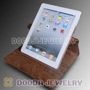 Coffee 360 Degree Rotating Leather Cases Smart Cover Stand For iPad
