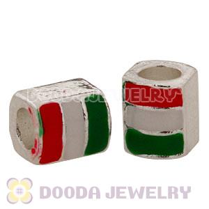 Silver Plated Enamel European Italy Flag Charm Beads Wholesale 