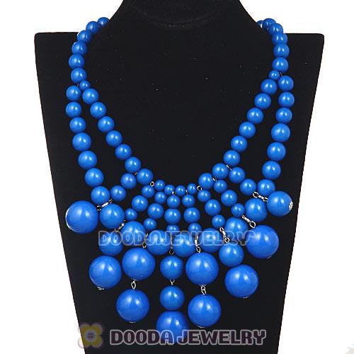 Fashion Dark Blue Cascade Bauble Bib Anthropologie Necklace Wholesale