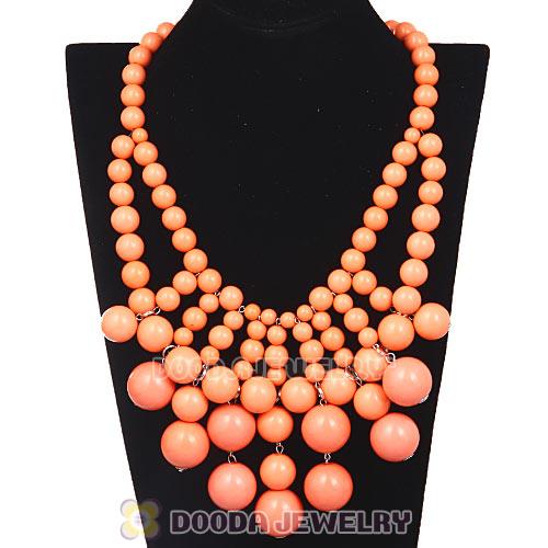 Fashion Orange Cascade Bauble Bib Anthropologie Necklace Wholesale
