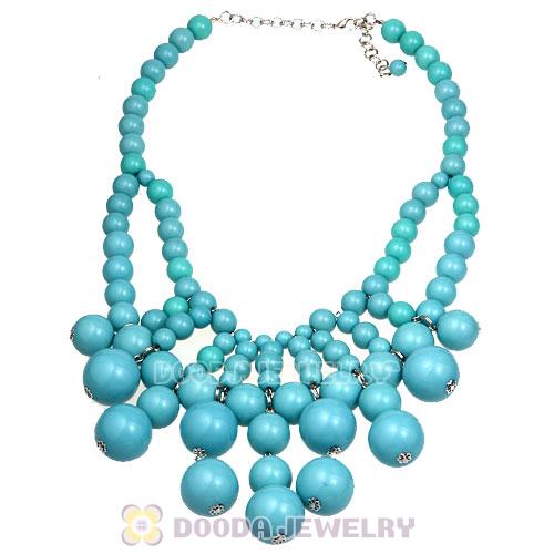 2012 New Fashion Turquoise Cascade Bauble Bib Necklace Wholesale
