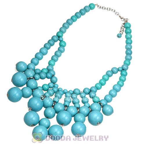 2012 New Fashion Turquoise Cascade Bauble Bib Necklace Wholesale