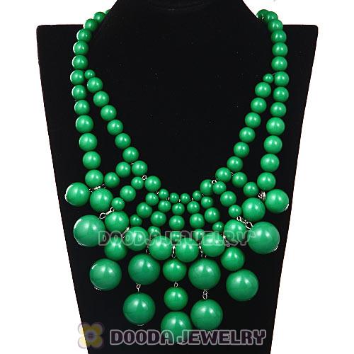 Fashion Dark Green Cascade Bauble Bib Anthropologie Necklace Wholesale