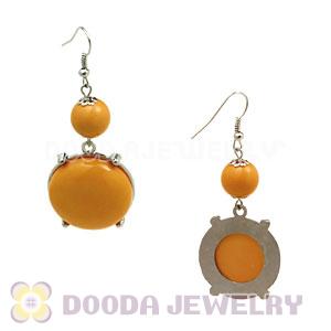 Fashion Silver Plated Yellow Resin Drop Bubble Earrings Wholesale