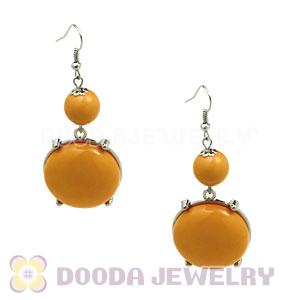 Fashion Silver Plated Yellow Resin Drop Bubble Earrings Wholesale