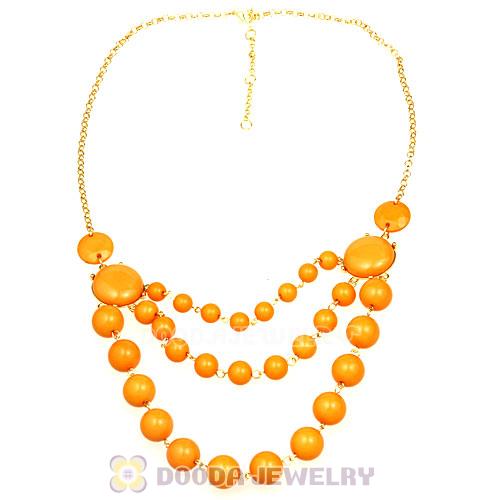Cheap Yolk Yellow Resin Bubble Bib Necklaces Wholesale