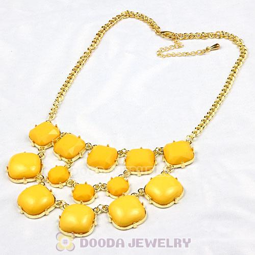 Yellow Resin Trio Marzipan Bib Necklaces Wholesale