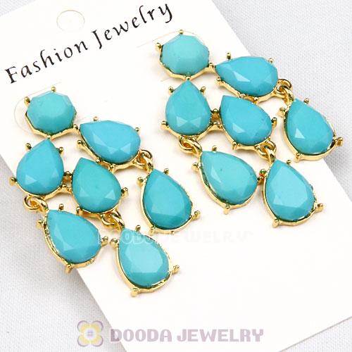 Fashion Turquoise Resin Drop Chandelier Bubble Earrings Wholesale