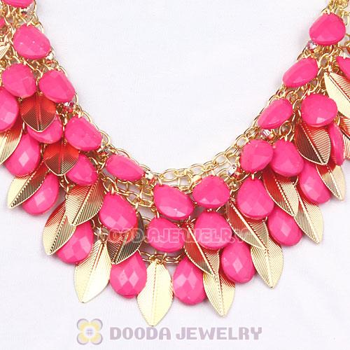 Gold Leaves Chunky Multi Layers Bubble Bib Statement Necklace Wholesale
