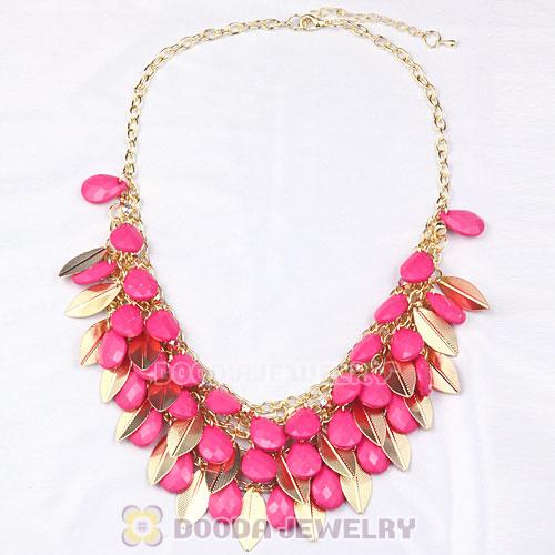 Gold Leaves Chunky Multi Layers Bubble Bib Statement Necklace Wholesale