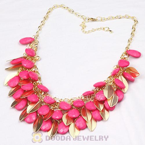 Gold Leaves Chunky Multi Layers Bubble Bib Statement Necklace Wholesale