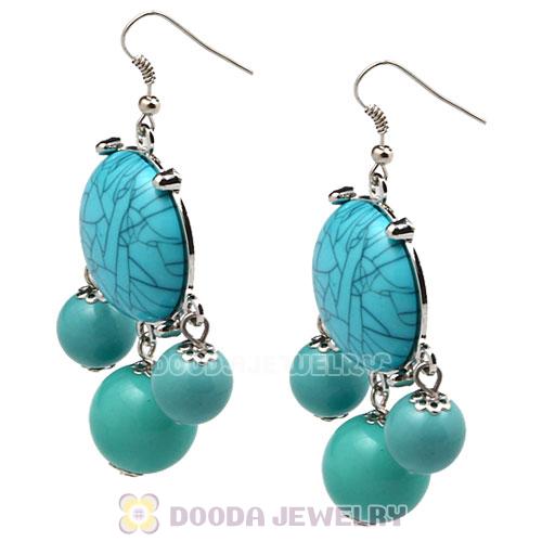 Fashion Silver Plated Turquoise Bubble Earrings Wholesale