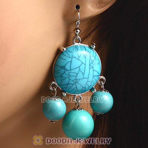 Fashion Silver Plated Turquoise Bubble Earrings Wholesale
