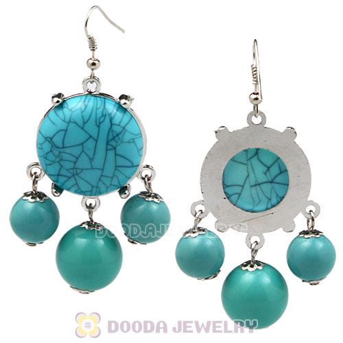 Fashion Silver Plated Turquoise Bubble Earrings Wholesale