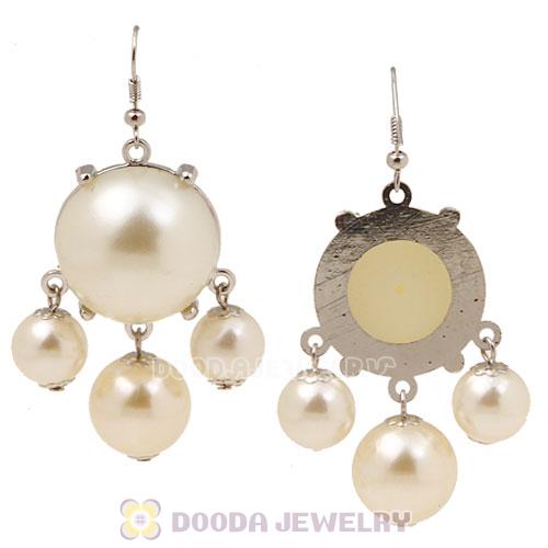 Fashion Silver Plated Cream Pearl Bubble Earrings Wholesale