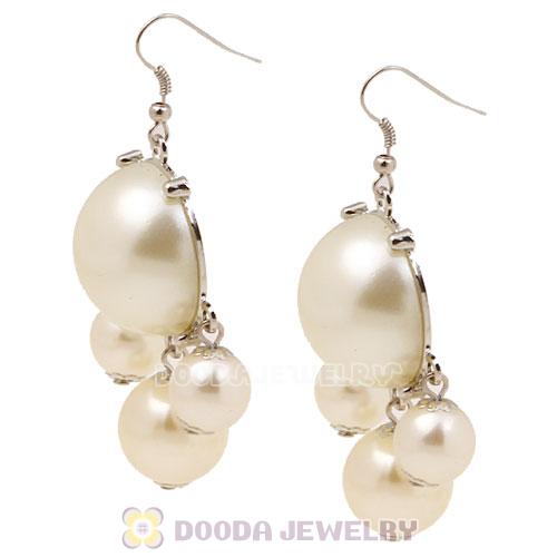 Fashion Silver Plated Cream Pearl Bubble Earrings Wholesale