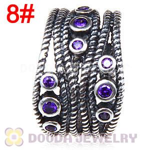 European Sterling Silver Hidden Romance Ring With Violet Zircon Wholesale