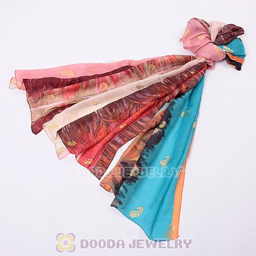 Fashion Office Lady Silk Scarf Textile Printing Pashmina Scarves Shawls