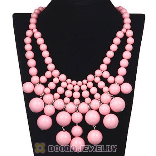 Fashion Cascade Pink Bauble Bib Anthropologie Necklace Wholesale