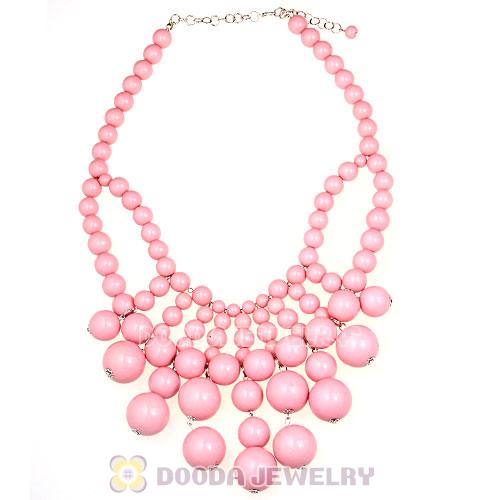 2012 New Fashion Cascade Pink Bauble Bib Necklace Wholesale