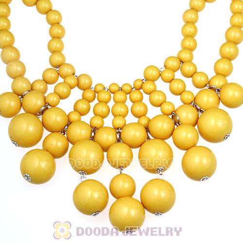 2012 New Fashion Cascade Yellow Bauble Bib Necklace Wholesale