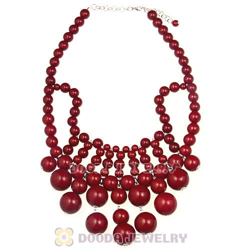 2012 New Fashion Cascade Claret Bauble Bib Necklace Wholesale