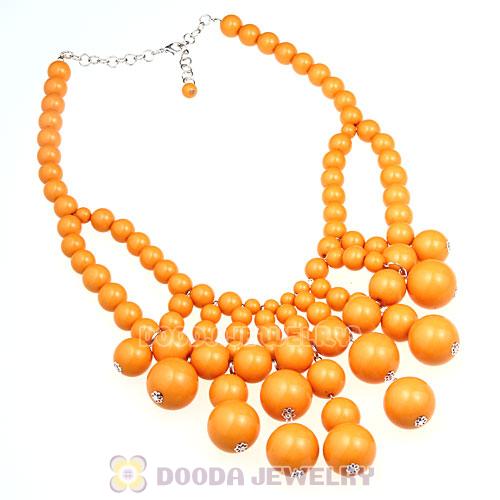 2012 New Fashion Cascade Yolk Yellow Bauble Bib Necklace Wholesale