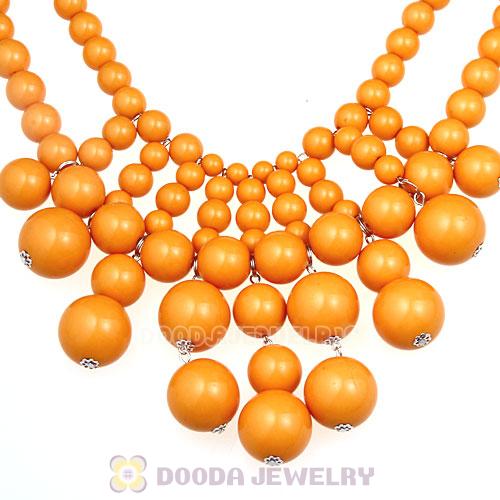 2012 New Fashion Cascade Yolk Yellow Bauble Bib Necklace Wholesale