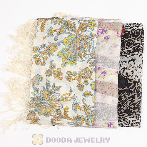 Urban Retro Wool Leopard Scarf Infinity Tassel Pashmina Shawl Scarves