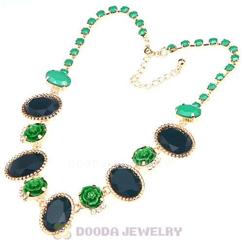Crystal Resin Rose Flower Bubble Choker Bib Necklaces Wholesale