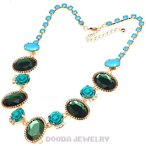 Crystal Resin Rose Flower Bubble Choker Bib Necklaces Wholesale