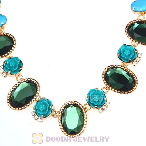 Crystal Resin Rose Flower Bubble Choker Bib Necklaces Wholesale