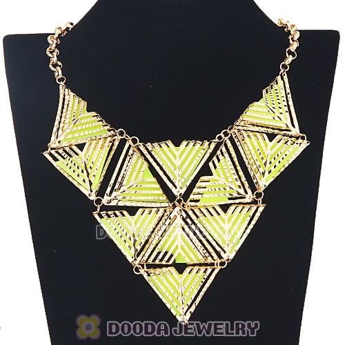 Chunky Hollow Triangle Resin Urban Diva Collar Bib Necklaces Wholesale