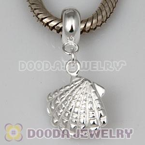 925 Sterling Silver European Shell Pearl Dangle Pendant Charms Wholesale