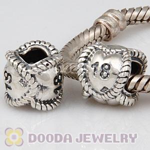 European Sterling Silver Message Bead Birthday Milestones 18 Charm Wholesale