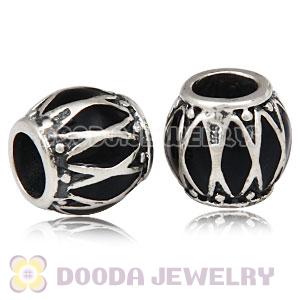 European Sterling Silver Black Enamel Life Rhythm Charm Wholesale