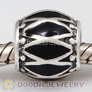 European Sterling Silver Black Enamel Life Rhythm Charm Wholesale
