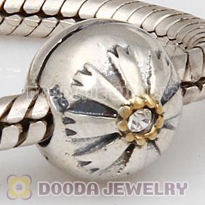Sterling Silver European Friendship Flower Clip With Cubic Zirconic Wholesale