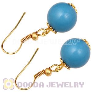 Fashion Gold Plated Blue Hoop Plastic Bubble Earrings Wholesale