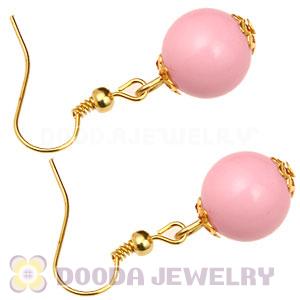 Fashion Gold Plated Pink Hoop Plastic Bubble Earrings Wholesale