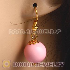 Fashion Gold Plated Pink Hoop Plastic Bubble Earrings Wholesale