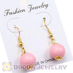 Fashion Gold Plated Pink Hoop Plastic Bubble Earrings Wholesale