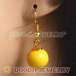 Fashion Gold Plated Yellow Hoop Plastic Bubble Earrings Wholesale